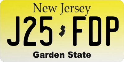 NJ license plate J25FDP