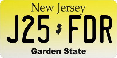 NJ license plate J25FDR