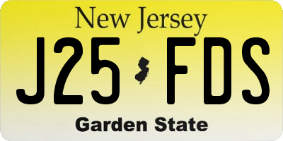 NJ license plate J25FDS