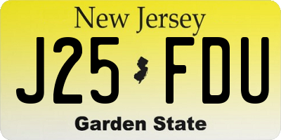 NJ license plate J25FDU