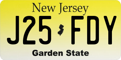 NJ license plate J25FDY