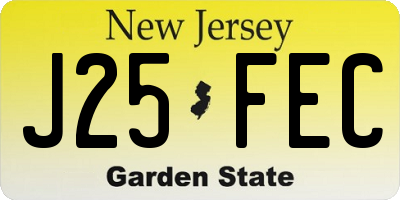 NJ license plate J25FEC