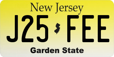 NJ license plate J25FEE