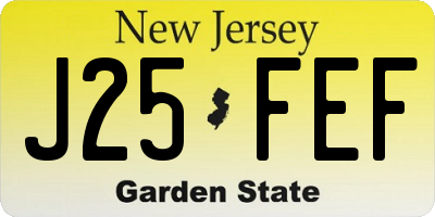 NJ license plate J25FEF