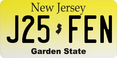 NJ license plate J25FEN