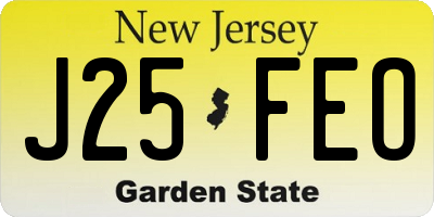 NJ license plate J25FEO