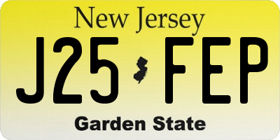 NJ license plate J25FEP