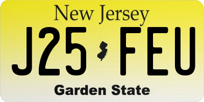 NJ license plate J25FEU