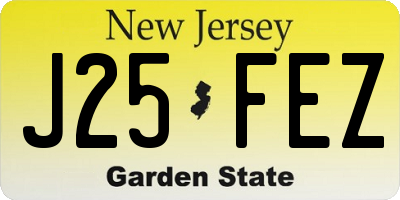 NJ license plate J25FEZ
