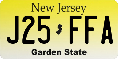 NJ license plate J25FFA