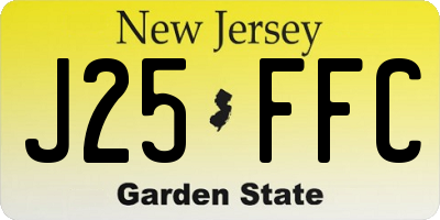 NJ license plate J25FFC
