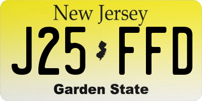 NJ license plate J25FFD