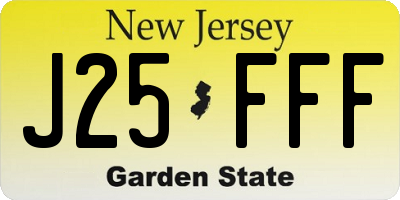 NJ license plate J25FFF