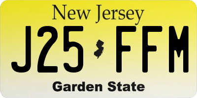 NJ license plate J25FFM