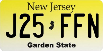 NJ license plate J25FFN