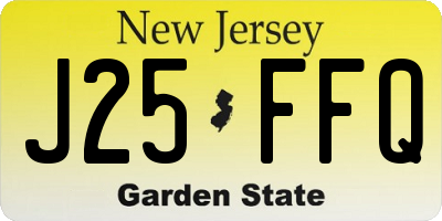 NJ license plate J25FFQ
