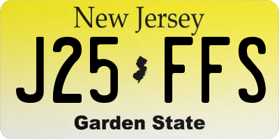 NJ license plate J25FFS