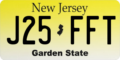 NJ license plate J25FFT