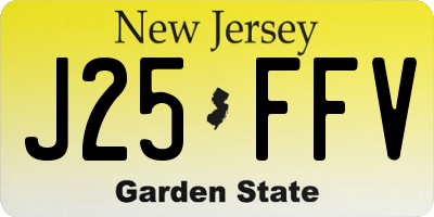 NJ license plate J25FFV