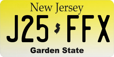NJ license plate J25FFX
