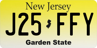 NJ license plate J25FFY