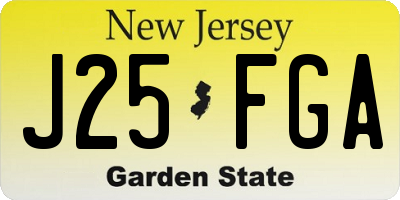 NJ license plate J25FGA