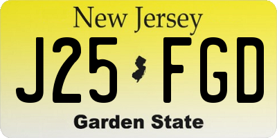 NJ license plate J25FGD