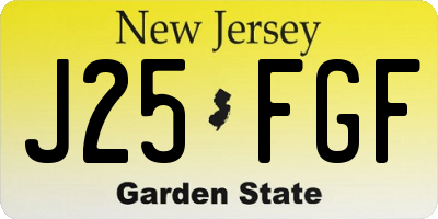 NJ license plate J25FGF