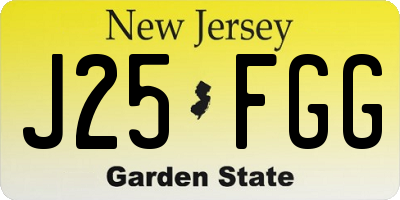 NJ license plate J25FGG