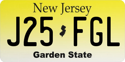 NJ license plate J25FGL