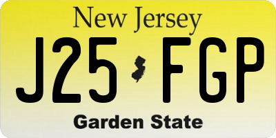 NJ license plate J25FGP