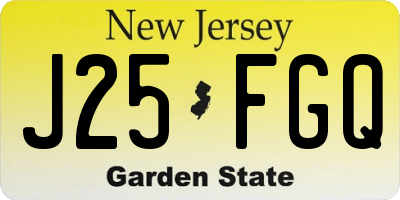 NJ license plate J25FGQ