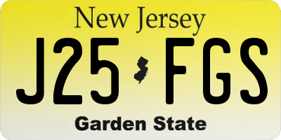 NJ license plate J25FGS