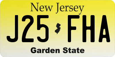 NJ license plate J25FHA