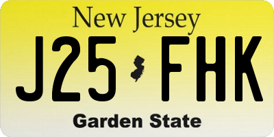 NJ license plate J25FHK