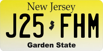 NJ license plate J25FHM