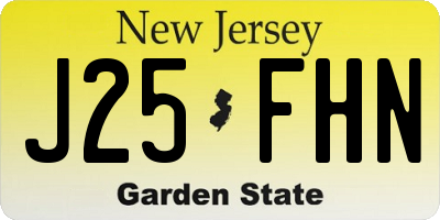 NJ license plate J25FHN