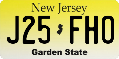 NJ license plate J25FHO