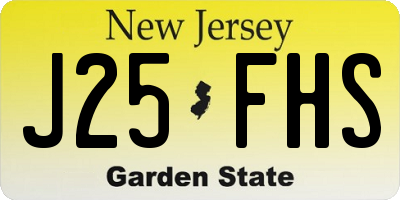 NJ license plate J25FHS