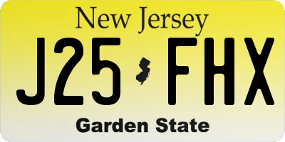 NJ license plate J25FHX