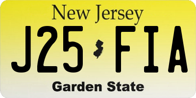 NJ license plate J25FIA