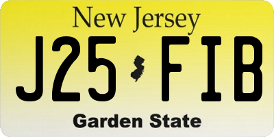 NJ license plate J25FIB
