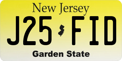 NJ license plate J25FID