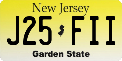 NJ license plate J25FII