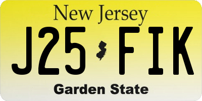 NJ license plate J25FIK