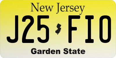 NJ license plate J25FIO
