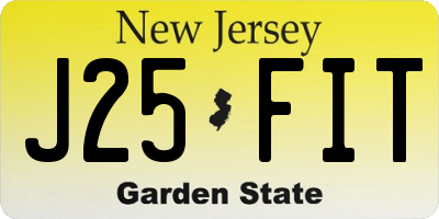 NJ license plate J25FIT