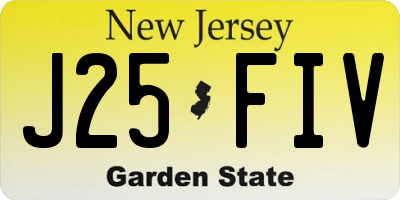 NJ license plate J25FIV