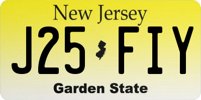 NJ license plate J25FIY