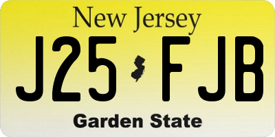 NJ license plate J25FJB
